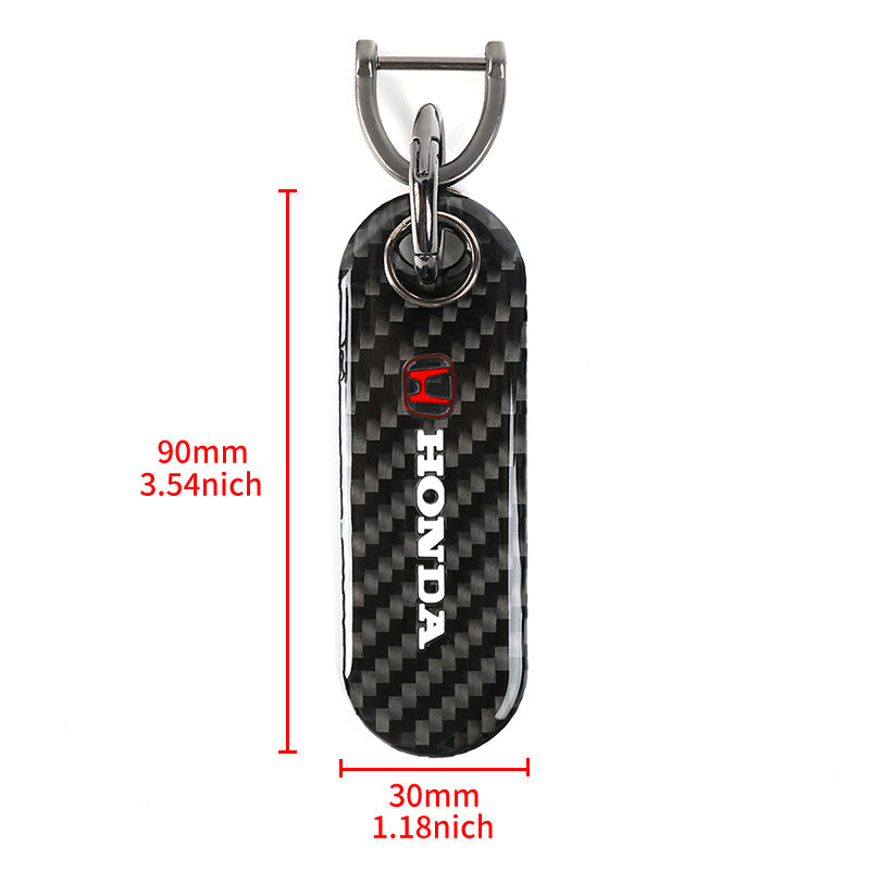 Brand New Universal 100% Real Carbon Fiber Keychain Key Ring For Honda