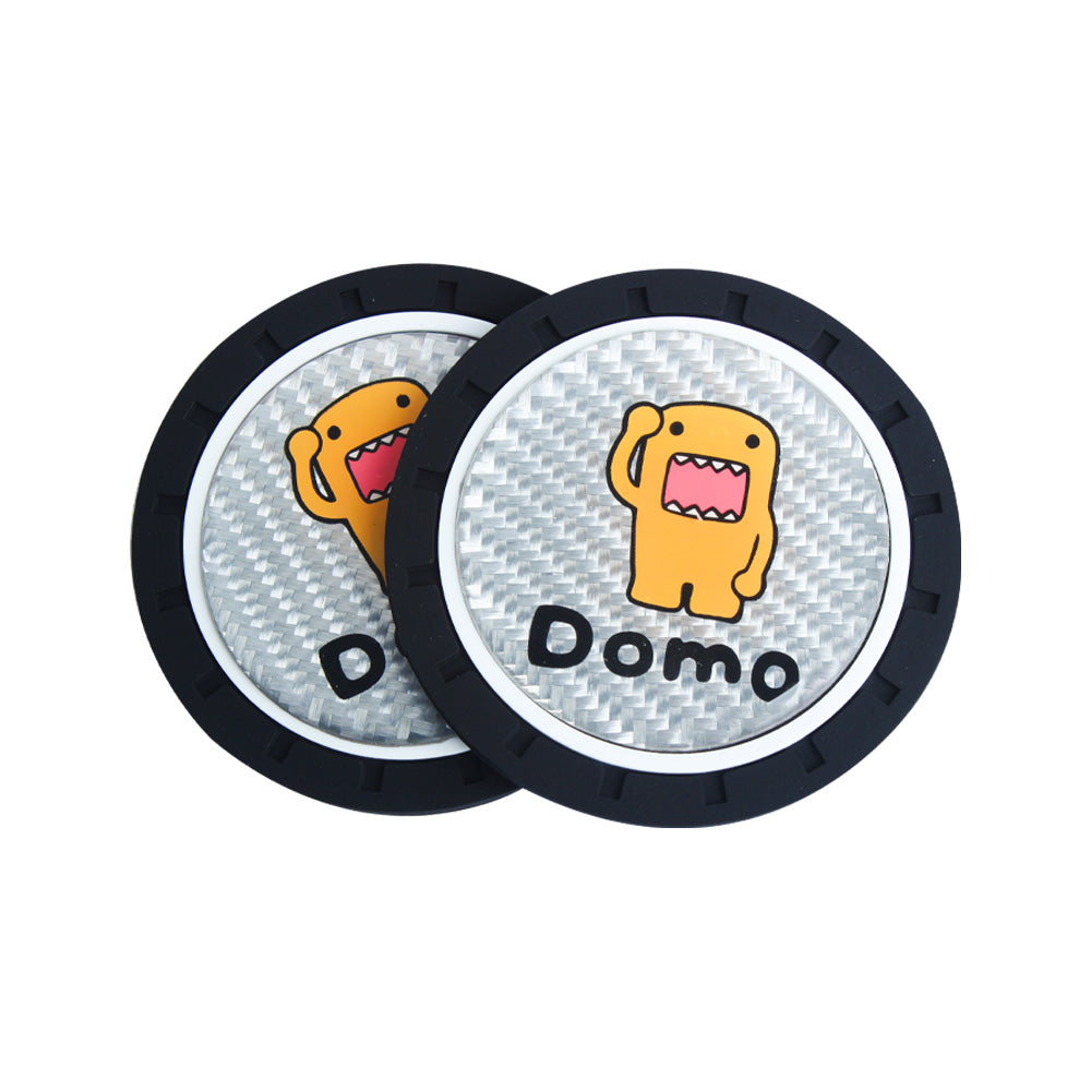 Brand New 2PCS Domo Real Carbon Fiber Car Cup Holder Pad Water Cup Slot Non-Slip Mat Universal