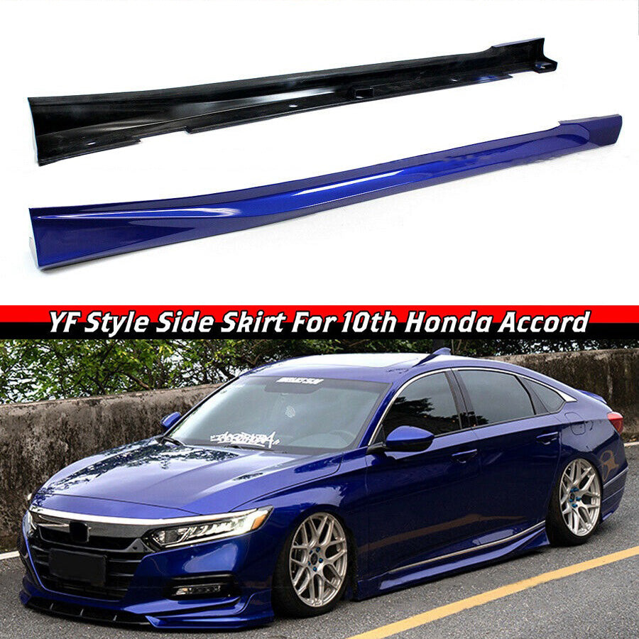 Brand New Yofer 2018-2022 Honda Accord Still Night Pearl Blue Add-On Side Skirt Extensions Splitter