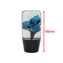 Load image into Gallery viewer, Brand New 1PCS Universal 10CM JDM Clear Blue Real Flowers Manual Car Black Base Racing Stick Shift Knob M8 M10 M12