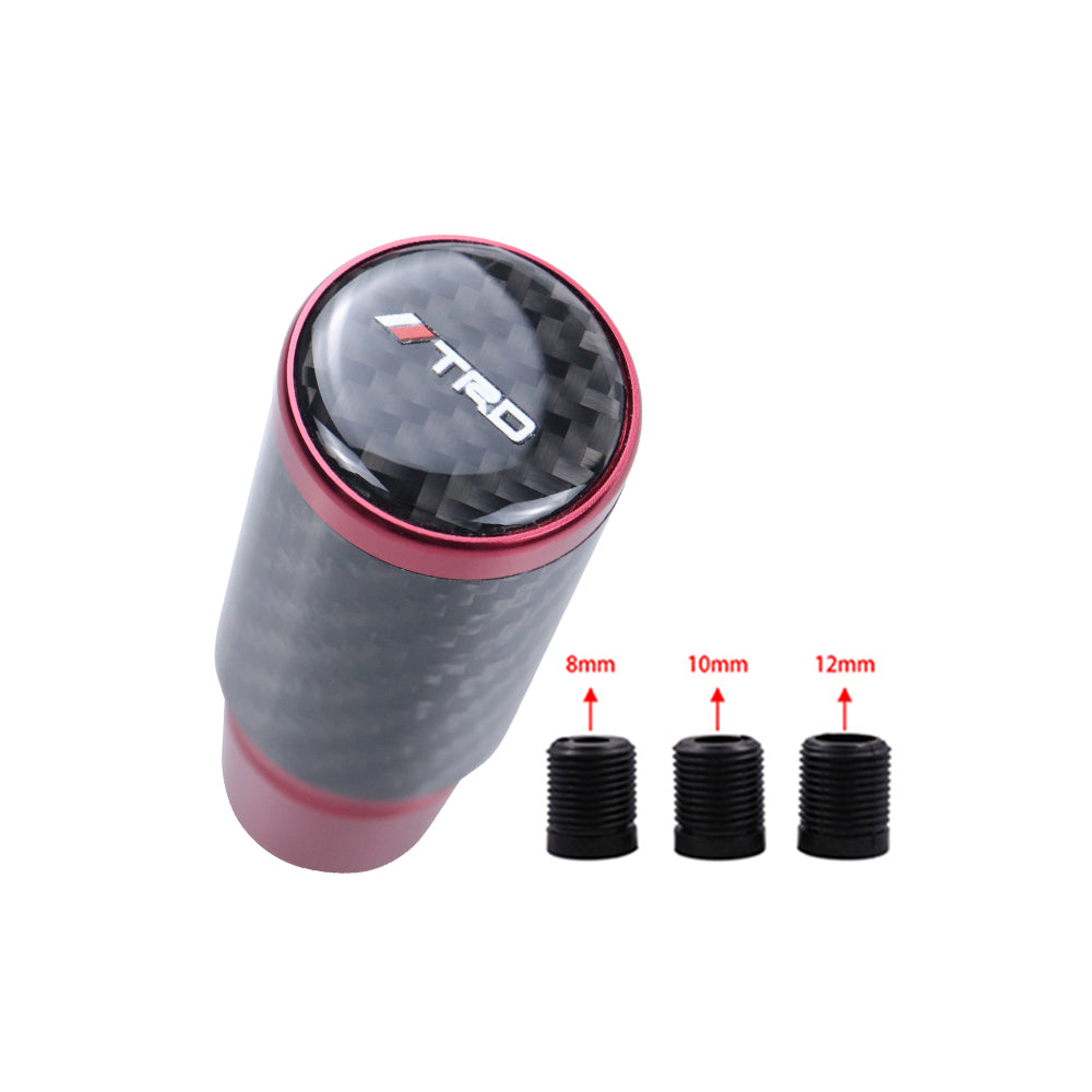 Brand New Universal TRD Red Real Carbon Fiber Racing Gear Stick Shift Knob For MT Manual M12 M10 M8