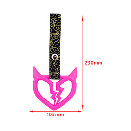 Brand New V3 Devil Broken Heart Pink JDM TSURIKAWA Subway Bus Handle Strap Charm Drift