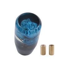 Load image into Gallery viewer, Brand New 1PCS Universal 10CM JDM Clear Blue Real Flowers Manual Car Black Base Racing Stick Shift Knob M8 M10 M12
