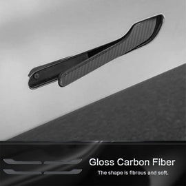 Brand New 4PCS Real Carbon Fiber Door Handle Knob Cover Trim Fit For 2017-2026 Tesla Model 3 / Tesla Model Y Juniper