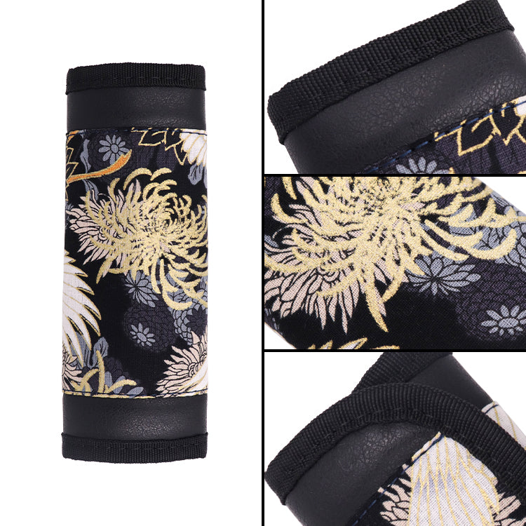 Brand New JDM Sakura Bird Black Universal Car Handbrake PU Leather Sleeves Cover Kit