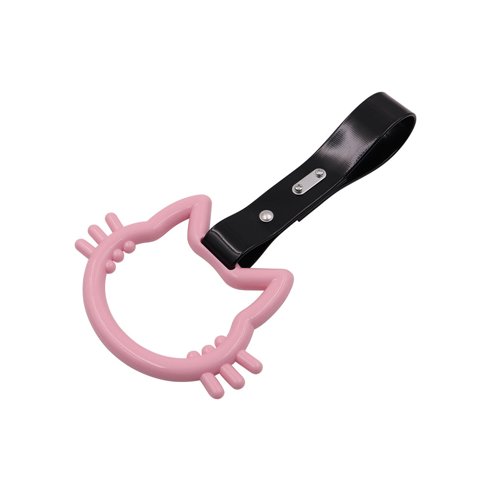 Brand New Hello Kitty Pink JDM TSURIKAWA Ring Subway Train Bus Black Handle Strap Charm Drift