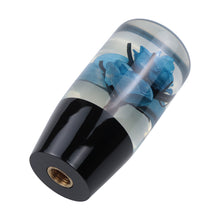 Load image into Gallery viewer, Brand New 1PCS Universal 10CM JDM Clear Blue Real Flowers Manual Car Black Base Racing Stick Shift Knob M8 M10 M12