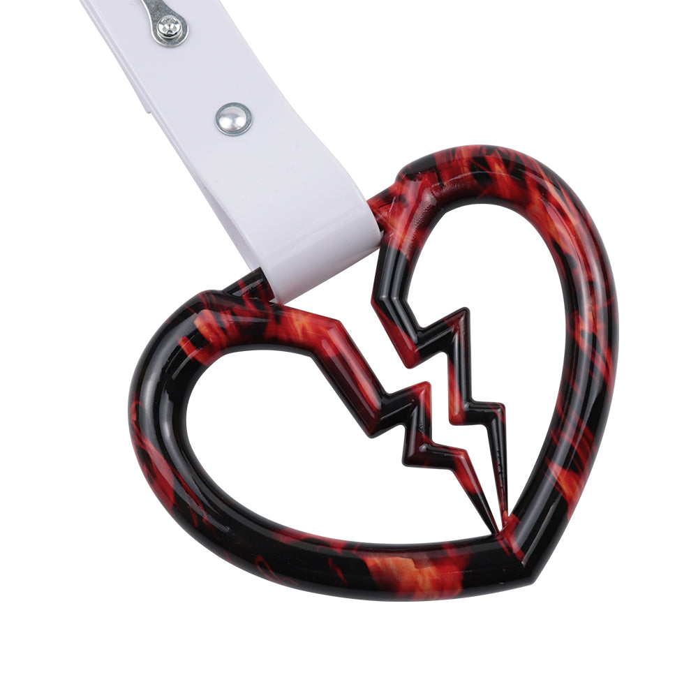 Brand New Broken Heart White JDM TSURIKAWA Ring Subway Train Bus Handle Strap Charm Drift