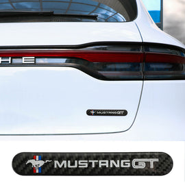 Brand New 1PCS MUSTANG GT Real Carbon Fiber Black Car Trunk Side Fenders Door Badge Scratch Guard Sticker