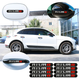 Brand New 8PCS Nismo Real Carbon Fiber Black Car Trunk Side Fenders Door Badge Scratch Guard Sticker