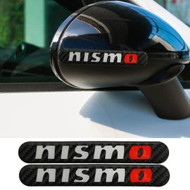 Brand New 2PCS Nismo Real Carbon Fiber Black Car Trunk Side Fenders Door Badge Scratch Guard Sticker