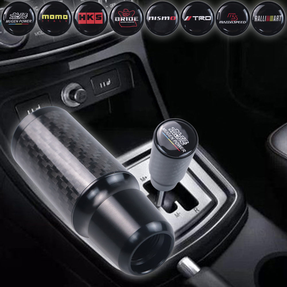 Brand New Universal Mugen Black Real Carbon Fiber Racing Gear Stick Shift Knob For MT Manual M12 M10 M8