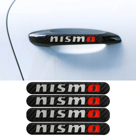 Brand New 4PCS Nismo Real Carbon Fiber Black Car Trunk Side Fenders Door Badge Scratch Guard Sticker