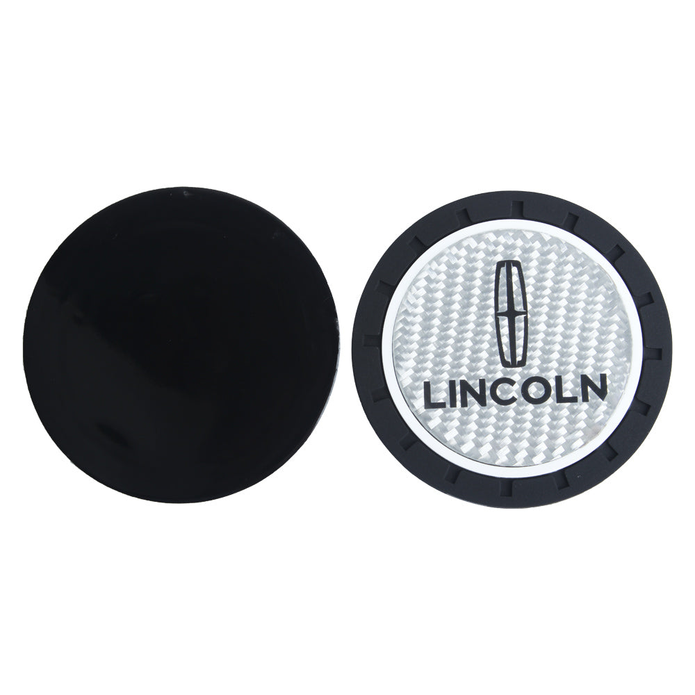 Brand New 2PCS Lincoln Real Carbon Fiber Car Cup Holder Pad Water Cup Slot Non-Slip Mat Universal