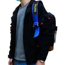 Load image into Gallery viewer, Brand New JDM Momo Bride Racing Blue Harness Adjustable Shoulder Strap Back Pack