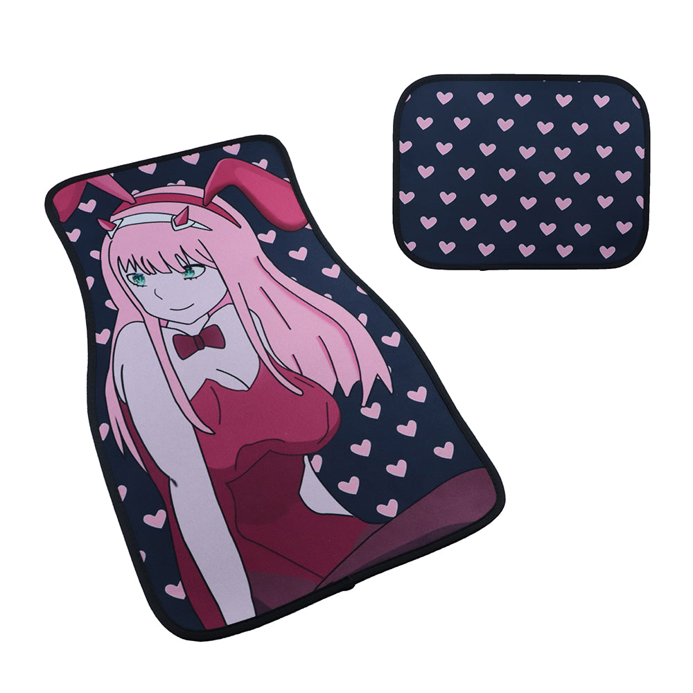 Brand New 4PCS UNIVERSAL ANIME GIRLS Racing Fabric Car Floor Mats Interior Carpets