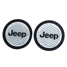 Load image into Gallery viewer, Brand New 2PCS Jeep Real Carbon Fiber Car Cup Holder Pad Water Cup Slot Non-Slip Mat Universal