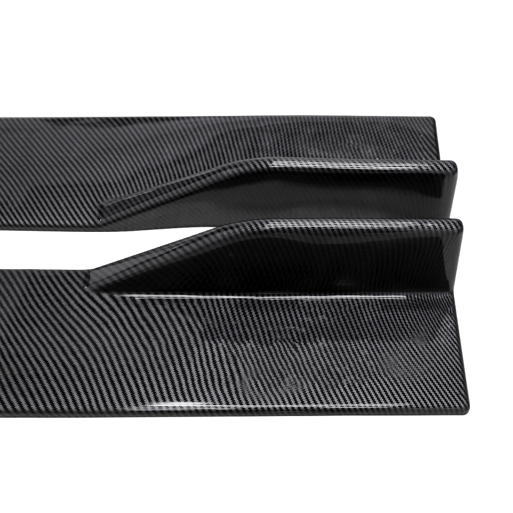 Brand New 4PCS Universal Car Side Skirt Extension Rocker Panel Body Lip Splitters Carbon Fiber