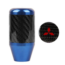 Load image into Gallery viewer, Brand New Universal Mitsubishi Blue Real Carbon Fiber Racing Gear Stick Shift Knob For MT Manual M12 M10 M8