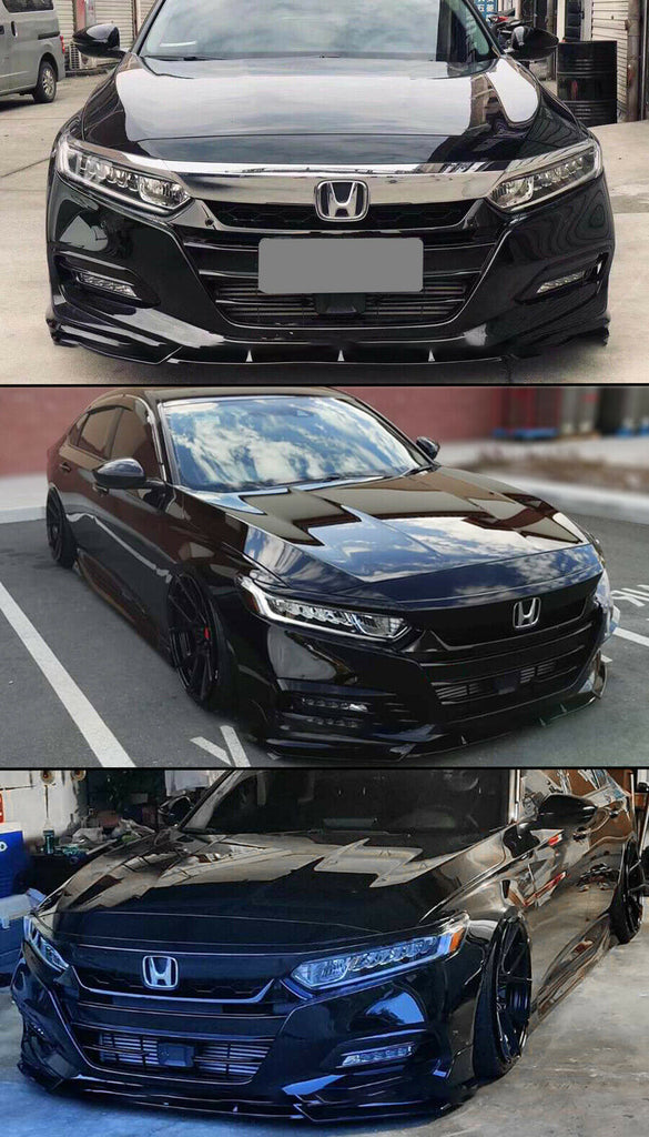 BRAND NEW 3PCS 2018-2020 Honda Accord Yofer Glossy Black Front Bumper Lip Splitter Kit