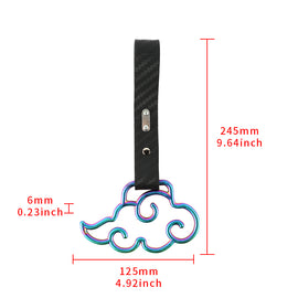 Brand New Cloud Shaped Neo Chrome JDM TSURIKAWA Ring Subway Train Bus Carbon Fiber Handle Strap Charm Drift