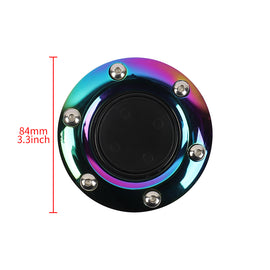 BRAND NEW UNIVERSAL NEO CHROME CAR HORN BUTTON STEERING WHEEL CENTER CAP