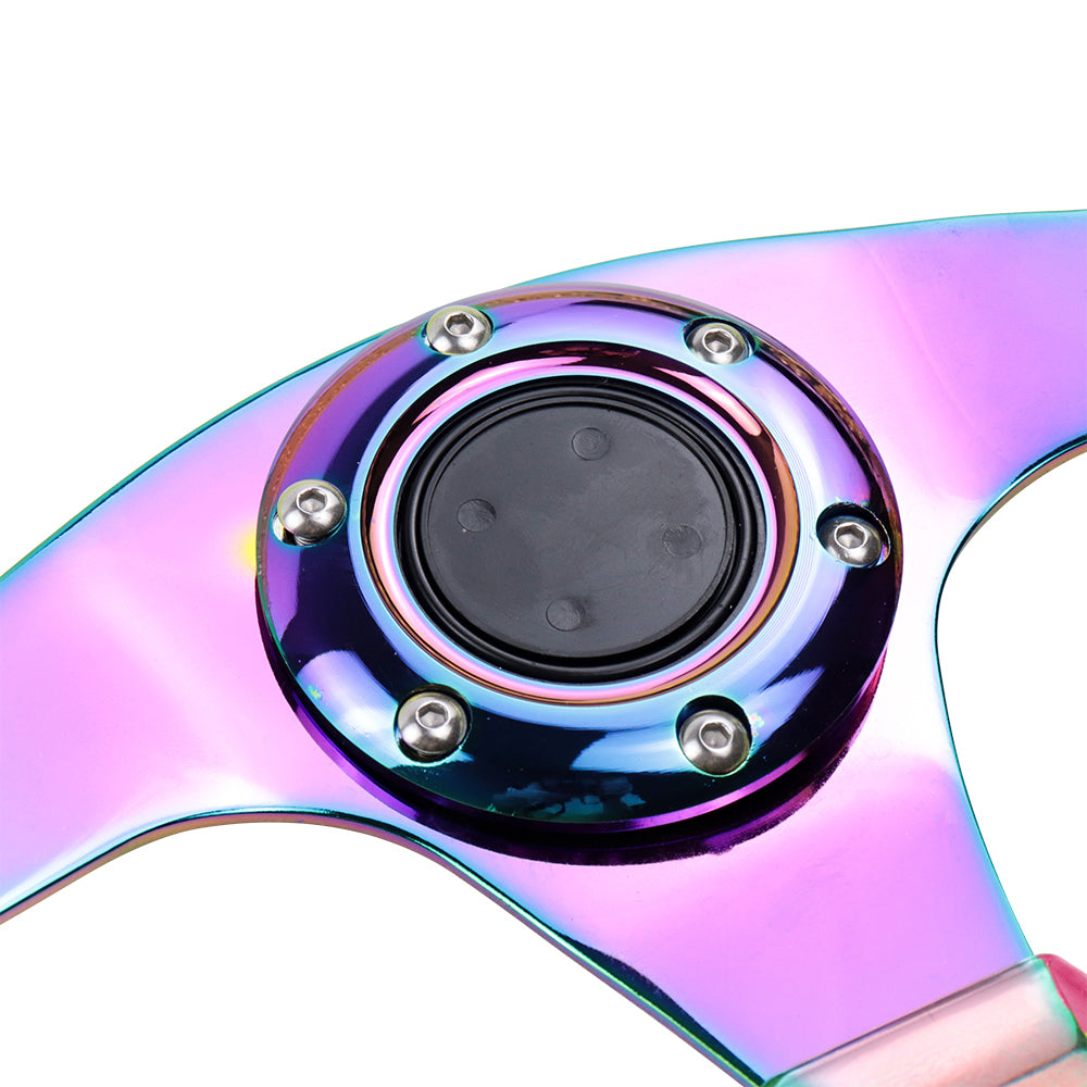 Brand New JDM Universal 6-Hole 326mm Vip Pink Crystal Bubble Neo Spoke Steering Wheel