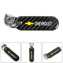 Load image into Gallery viewer, Brand New Universal 100% Real Carbon Fiber Keychain Key Ring For Chevrolet