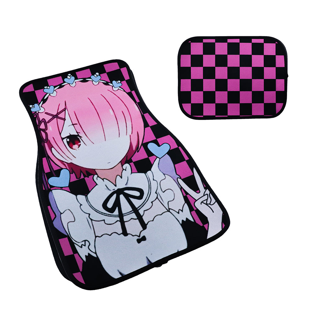 Brand New 4PCS UNIVERSAL ANIME HENTAI Racing Fabric Car Floor Mats Interior Carpets