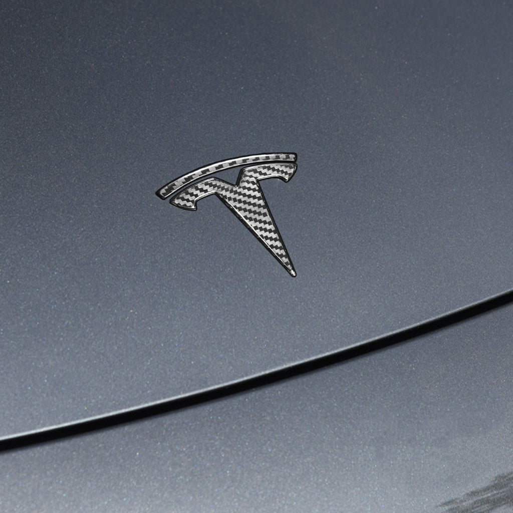 BRAND NEW 2020-2023 Tesla Model Y Logo Cover Real Carbon Fiber Front Hood Badge Emblem