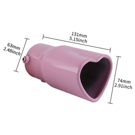 Brand New Universal Pink Heart Shaped Stainless Steel Car Exhaust Pipe Muffler Tip Trim Staight
