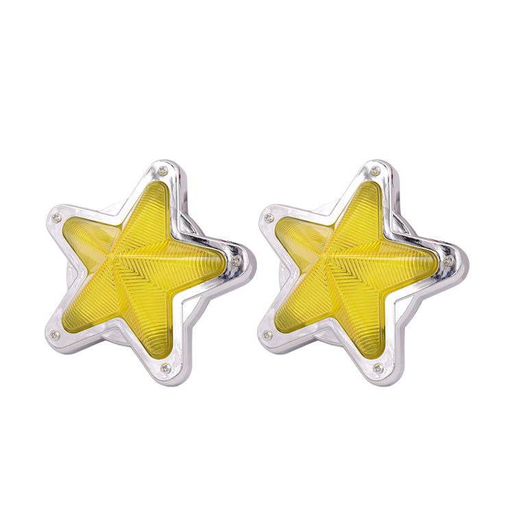 BRAND NEW 2PCS Yellow Star Shaped Side Marker / Accessory / Led Light / Turn Signal