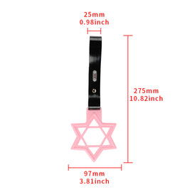Brand New Hexagram Shaped Pink JDM TSURIKAWA Subway Bus Black Handle Strap Charm Drift