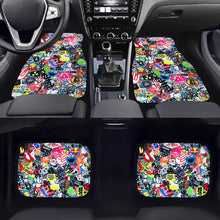 Load image into Gallery viewer, Brand New 4PCS UNIVERSAL JDM STICKERBOMB Racing Fabric Car Floor Mats Interior Carpets