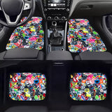 Brand New 4PCS UNIVERSAL JDM STICKERBOMB Racing Fabric Car Floor Mats Interior Carpets