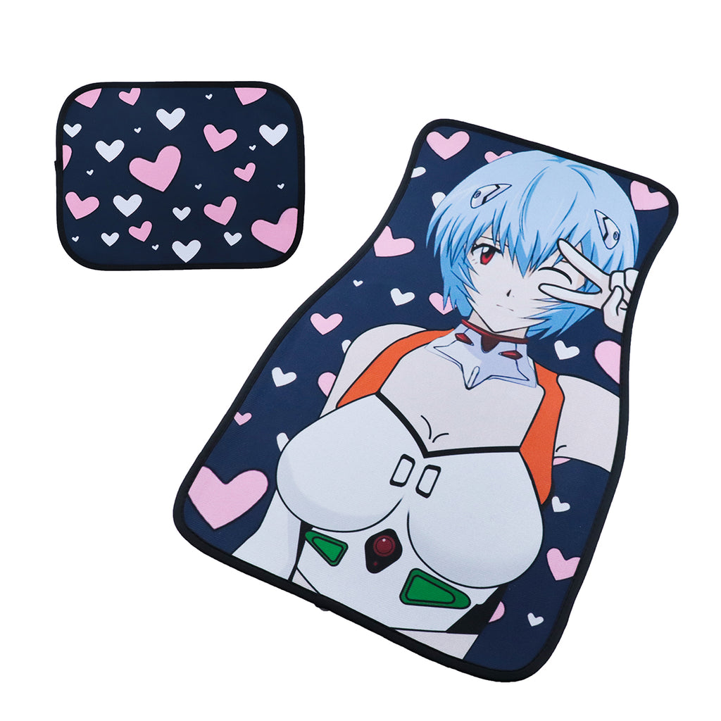 Brand New 4PCS UNIVERSAL ANIME GIRLS Racing Fabric Car Floor Mats Interior Carpets