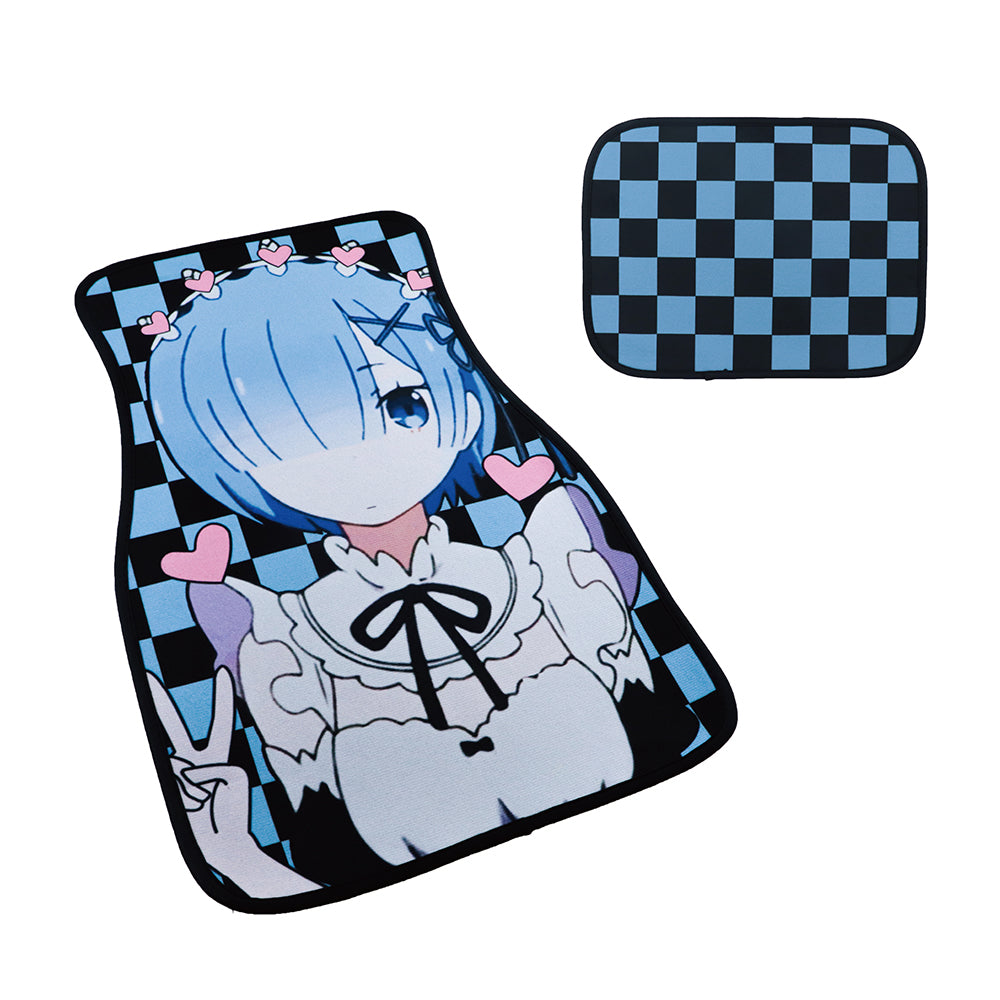 Brand New 4PCS UNIVERSAL ANIME HENTAI Racing Fabric Car Floor Mats Interior Carpets