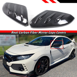 Brand New Real Carbon Fiber Side Mirror Cover Cover Trim Mugen Style For Honda Civic 10th Gen 2016-2021