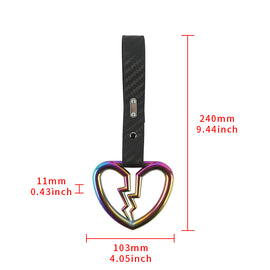 Brand New Broken Heart Neo Chrome JDM TSURIKAWA Ring Subway Train Bus Handle Carbon Fiber Strap Charm Drift