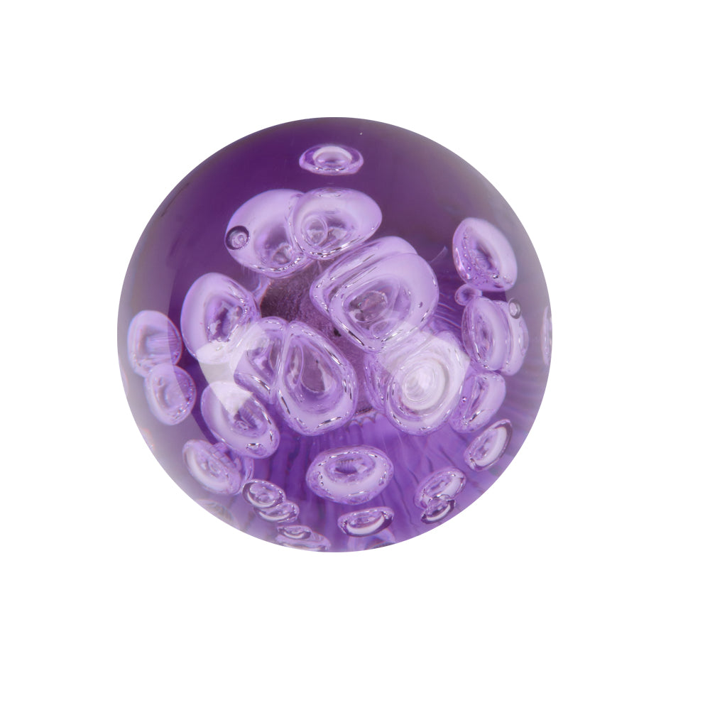 BRAND NEW UNIVERSAL V2 CRYSTAL BUBBLE PURPLE ROUND BALL SHIFT KNOB MANUAL CAR RACING GEAR UNIVERSAL