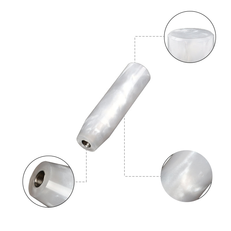 Brand New Universal White Pearl Long Stick Manual Car Gear Shift Knob Shifter M8 M10 M12