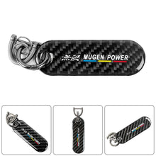 Load image into Gallery viewer, Brand New Universal 100% Real Carbon Fiber Keychain Key Ring Mugen Power