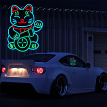 Load image into Gallery viewer, BRAND NEW UNIVERSAL FORTUNE CAT TURBO JDM Glow Panel Electric Lamp Interior LED Light Sticker Window Flashing