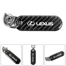 Load image into Gallery viewer, Brand New Universal 100% Real Carbon Fiber Keychain Key Ring For Lexus