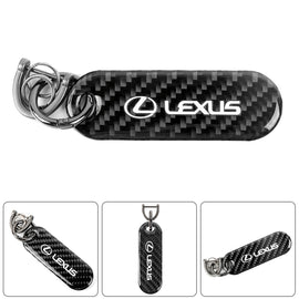 Brand New Universal 100% Real Carbon Fiber Keychain Key Ring For Lexus