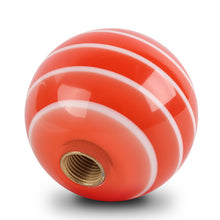 Load image into Gallery viewer, Brand New Jdm Universal Glossy Orange W/White Stripes Round Ball Shifter Shift Knob M8 M10 M12