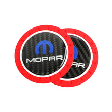 Load image into Gallery viewer, Brand New 2PCS Mopar Real Carbon Fiber Car Cup Holder Pad Water Cup Slot Non-Slip Mat Universal