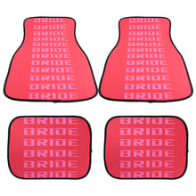 Load image into Gallery viewer, Brand New 4PCS UNIVERSAL BRIDE RED Racing Fabric Car Floor Mats Interior Carpets