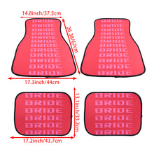 Load image into Gallery viewer, Brand New 4PCS UNIVERSAL BRIDE RED Racing Fabric Car Floor Mats Interior Carpets