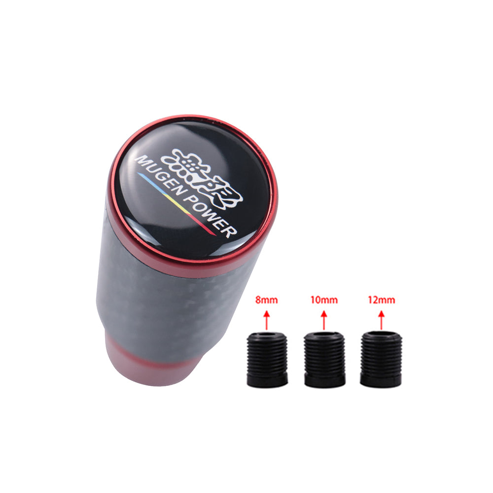 Brand New Universal Mugen Red Real Carbon Fiber Racing Gear Stick Shift Knob For MT Manual M12 M10 M8